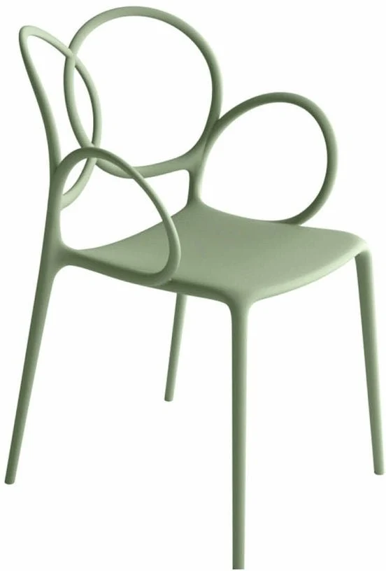 Chaise avec accoudoirs en polypropylène verte Sissi - Driade