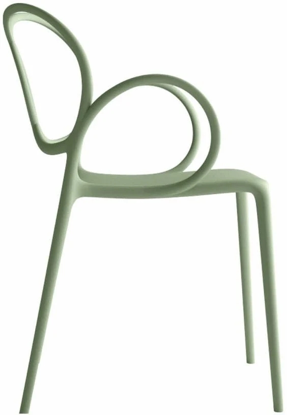 Chaise avec accoudoirs en polypropylène verte Sissi - Driade