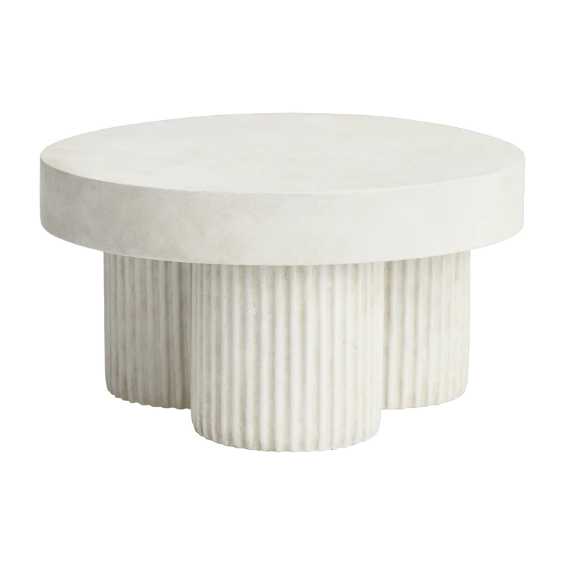 Table basse en fibre de béton blanche sur aluminium moulé 70x37cm Gear - NORR11