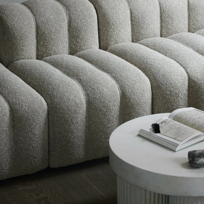 Table basse en fibre de béton blanche sur aluminium moulé 70x37cm Gear - NORR11