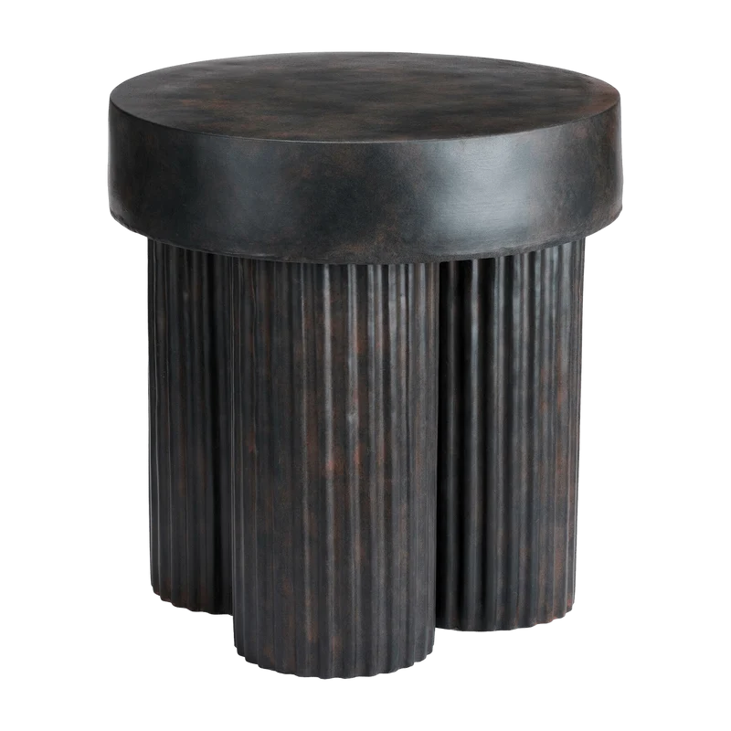 Table d'appoint en fibre de béton marron sur aluminium moulé 45 cm Gear - NORR11