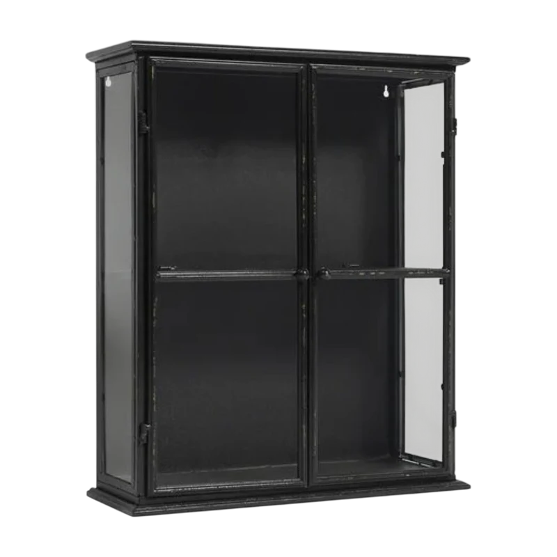 Vitrine murale en fer et en verre noire 50x60cm Downtown - Nordal