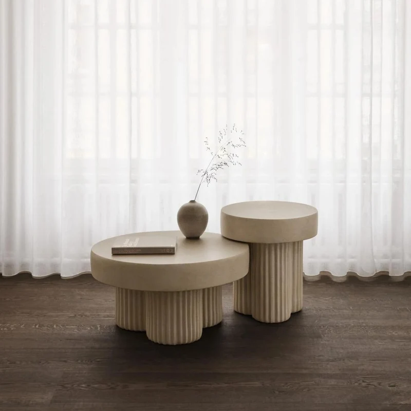 Table basse en fibre de béton mélangé chai 70x37cm Gear - NORR11