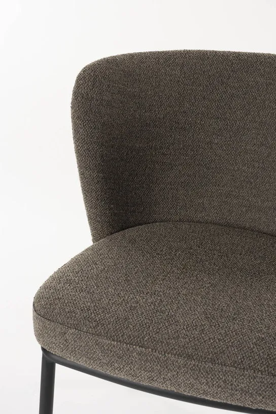 Chaise en tissu marron et métal noir Marius - The Cool Republic