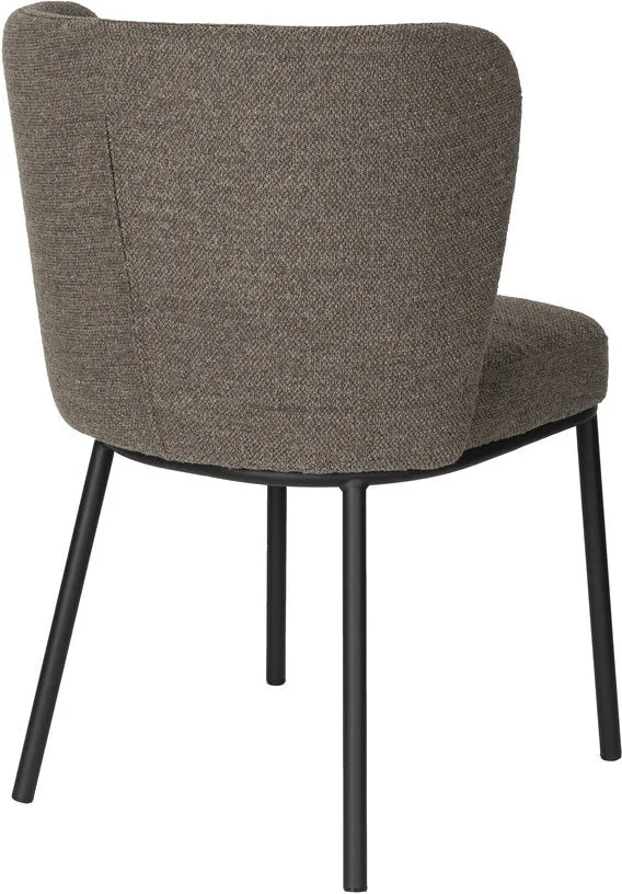Chaise en tissu marron et métal noir Marius - The Cool Republic