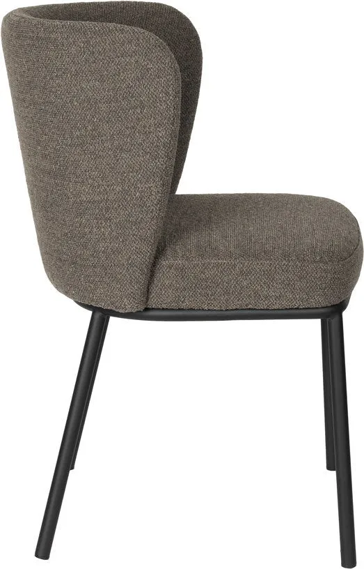 Chaise en tissu marron et métal noir Marius - The Cool Republic