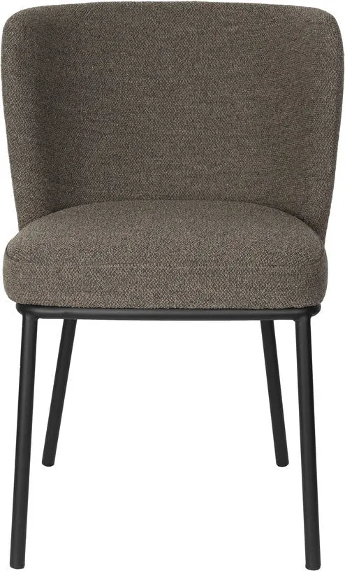 Chaise en tissu marron et métal noir Marius - The Cool Republic