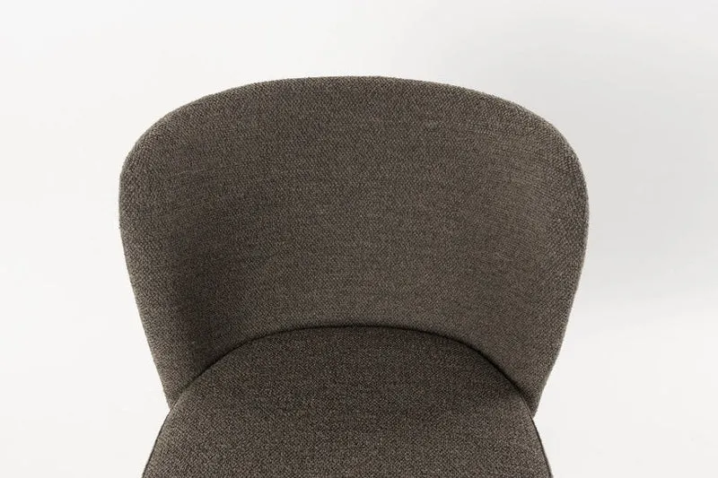 Chaise en tissu marron et métal noir Marius - The Cool Republic