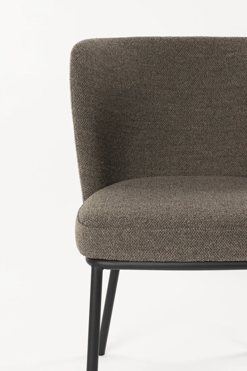 Chaise en tissu marron et métal noir Marius - The Cool Republic