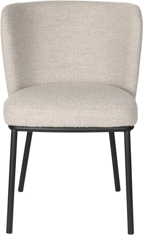 Chaise en tissu beige et métal noir Marius - The Cool Republic