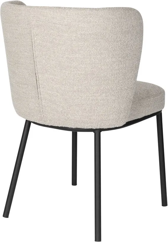 Chaise en tissu beige et métal noir Marius - The Cool Republic