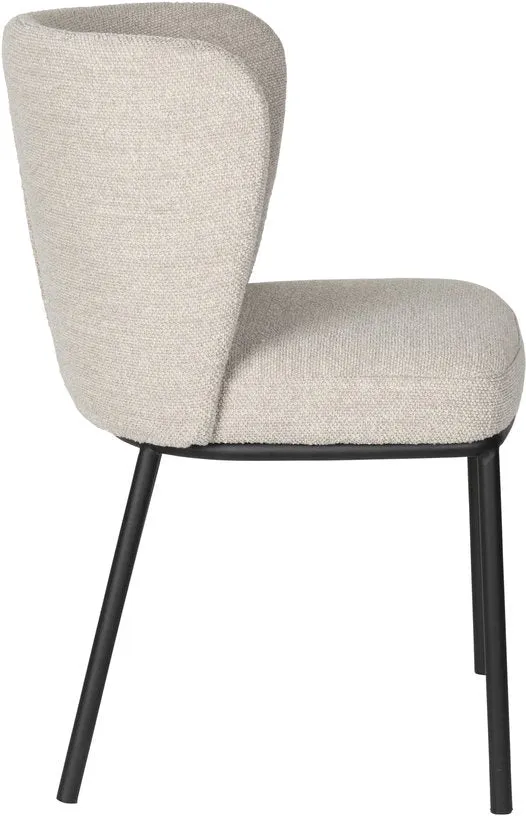 Chaise en tissu beige et métal noir Marius - The Cool Republic