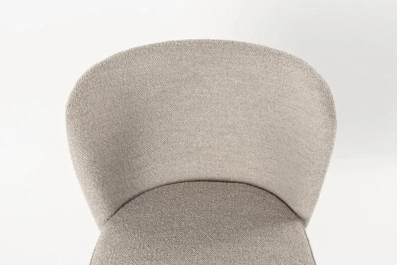 Chaise en tissu beige et métal noir Marius - The Cool Republic