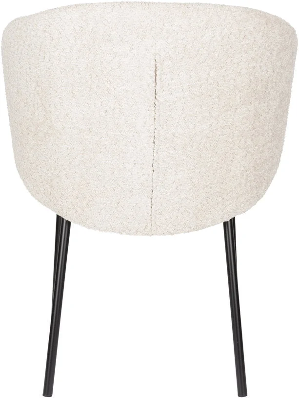 Chaise avec accoudoirs en tissu blanc Elma - The Cool Republic
