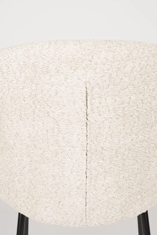 Chaise avec accoudoirs en tissu blanc Elma - The Cool Republic