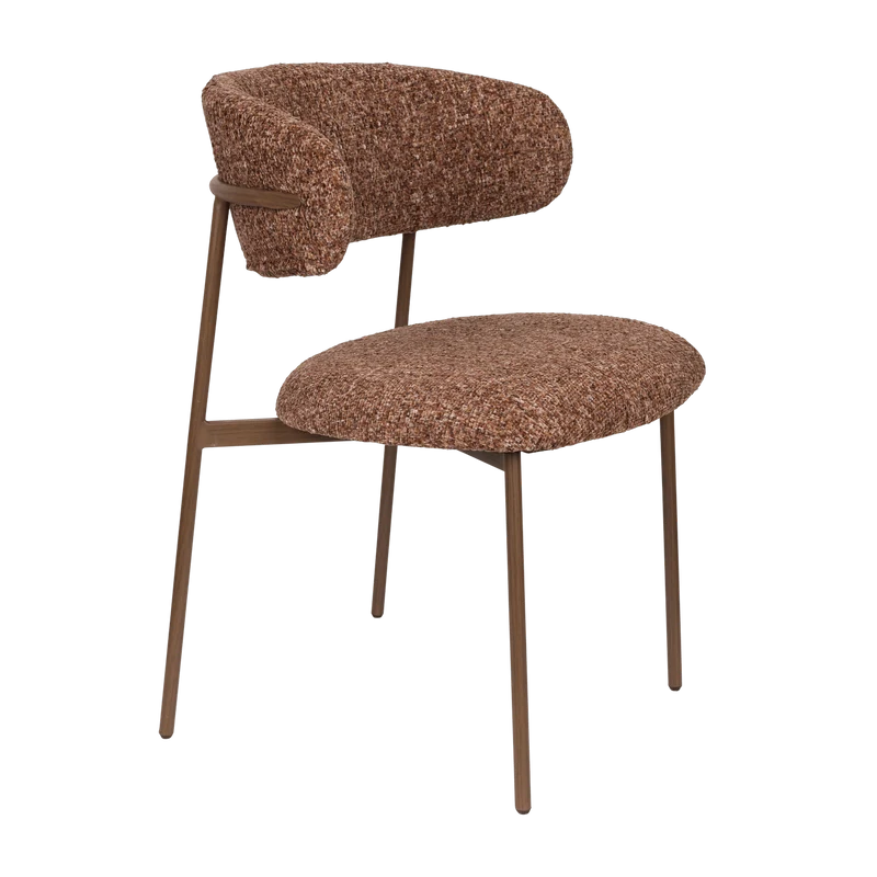 Chaise en tissu marron rouge Finn - The Cool Republic
