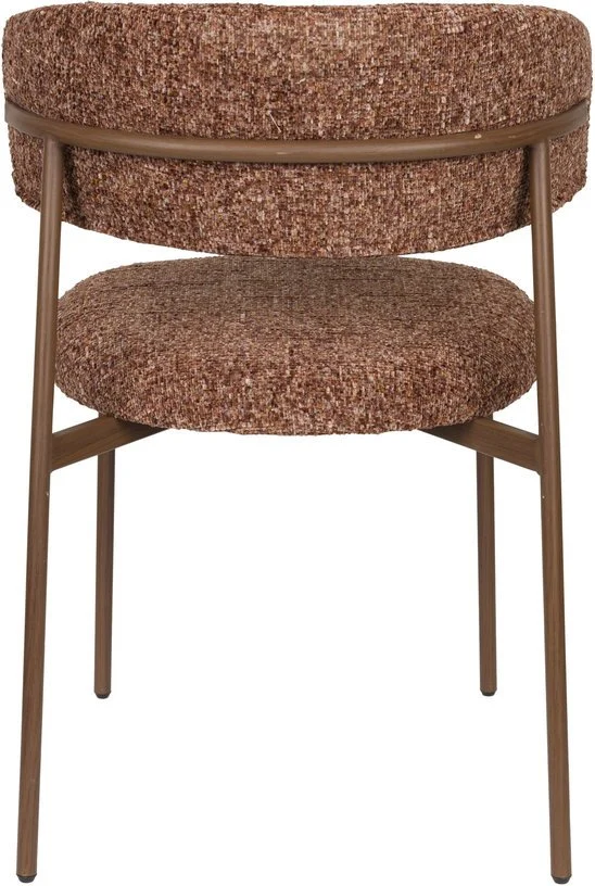 Chaise en tissu marron rouge Finn - The Cool Republic