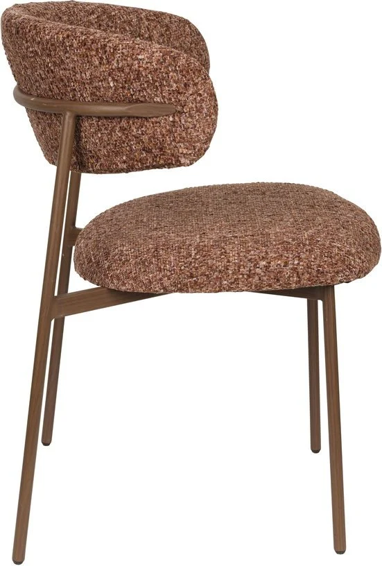 Chaise en tissu marron rouge Finn - The Cool Republic