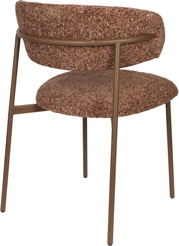 Chaise en tissu marron rouge Finn - The Cool Republic