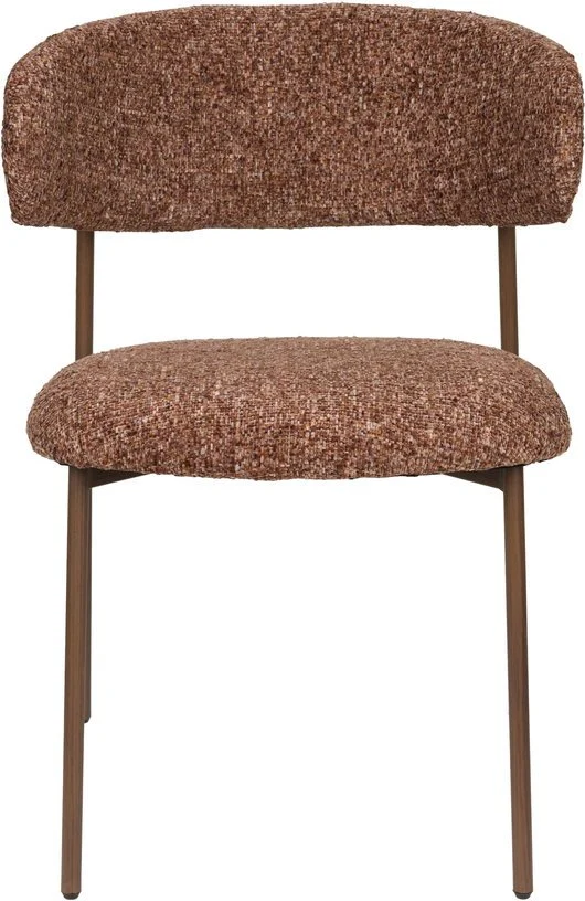 Chaise en tissu marron rouge Finn - The Cool Republic