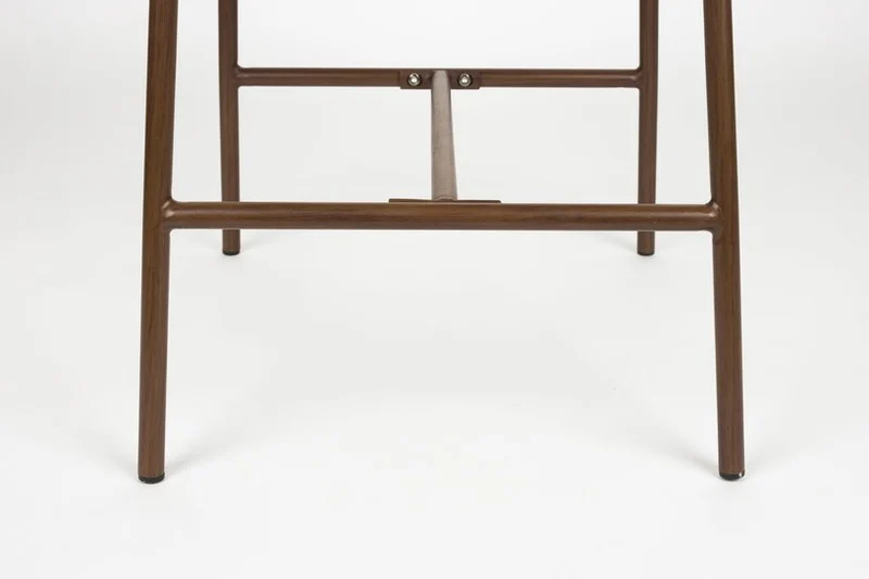 Chaise de bar en tissu marron rouge 65cm Finn - The Cool Republic