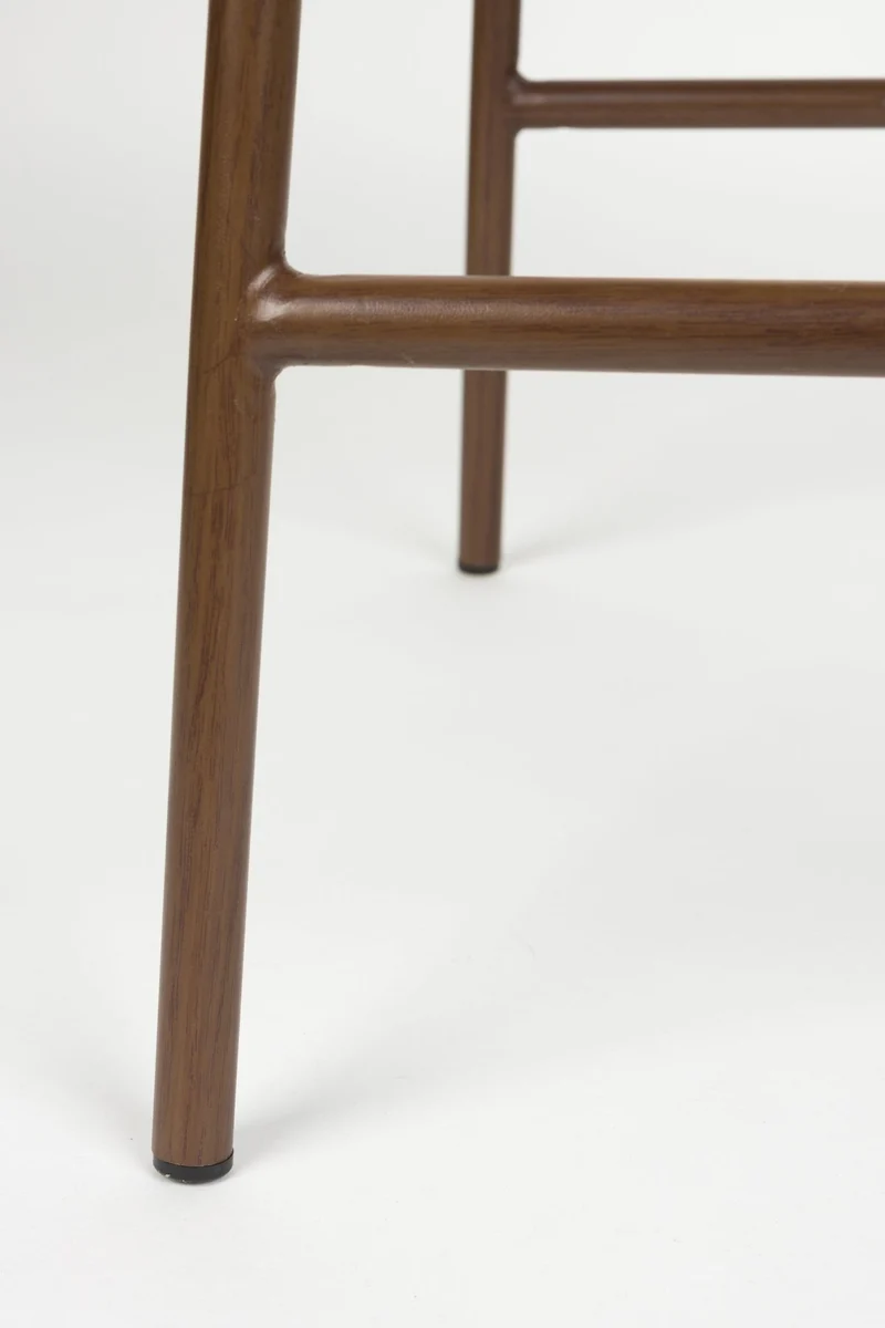 Chaise de bar en tissu marron rouge 65cm Finn - The Cool Republic