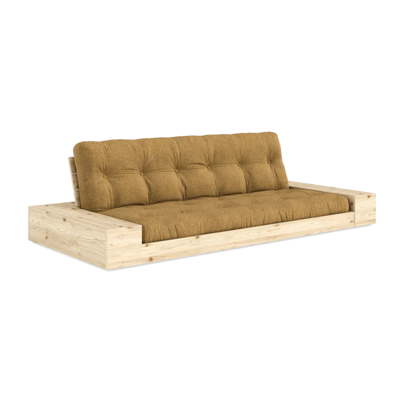 Canapé convertible en pin 244x166cm avec futon ocre et rangements Base - Karup Design