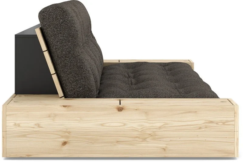 Canapé convertible en pin 244x166cm avec futon marron et rangements Base - Karup Design