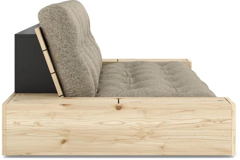 Canapé convertible en pin 244x166cm avec son futon sand et ses deux rangements Base - Karup Design