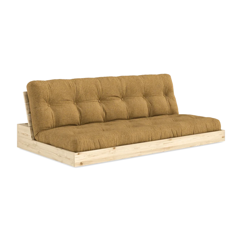 Canapé convertible en pin 196x166cm avec son futon golden ochre Base - Karup Design