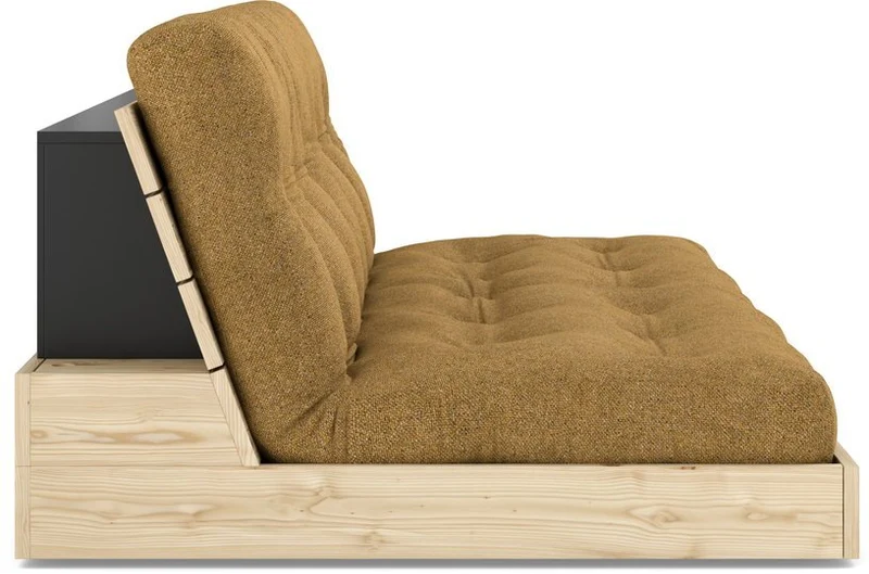 Canapé convertible en pin 196x166cm avec son futon golden ochre Base - Karup Design