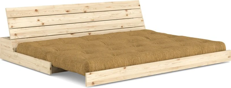 Canapé convertible en pin 196x166cm avec son futon golden ochre Base - Karup Design