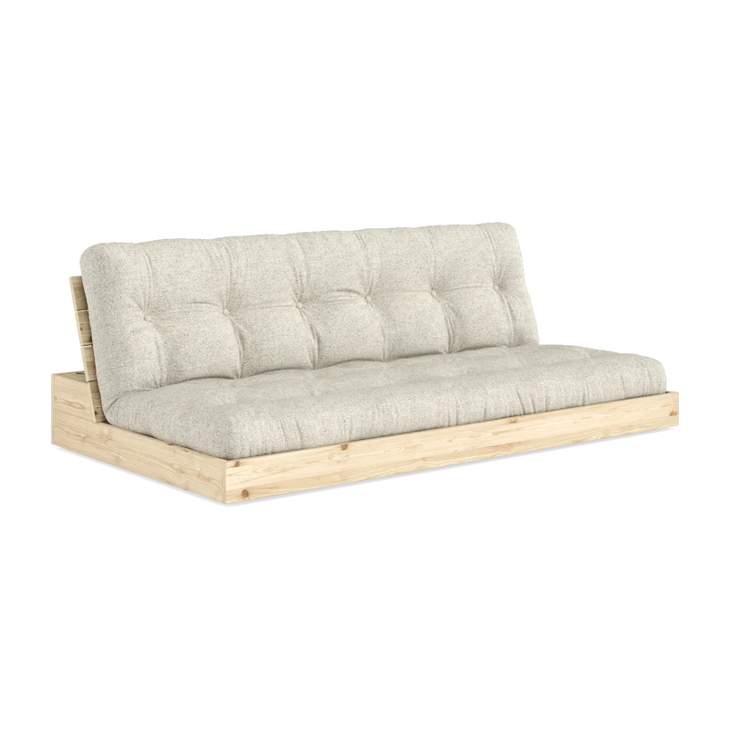Canapé convertible en pin 196x166cm avec son futon soft chalk Base - Karup Design