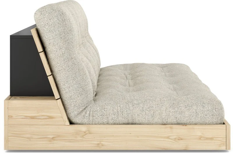 Canapé convertible en pin 196x166cm avec son futon soft chalk Base - Karup Design