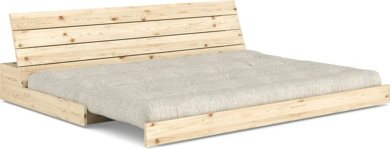 Canapé convertible en pin 196x166cm avec son futon soft chalk Base - Karup Design