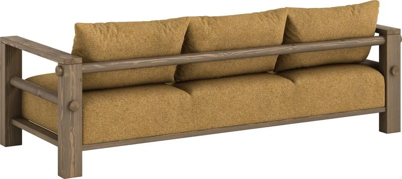 Canapé en pin foncé et son futon golden ochre 94x225x82cm Bare - Karup Design