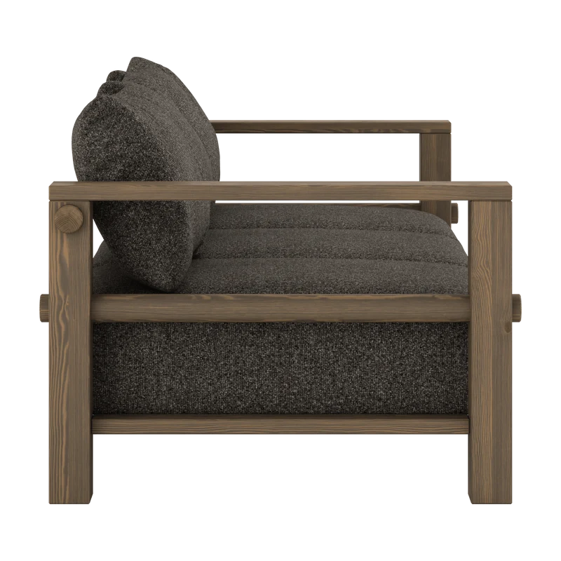 Canapé en pin foncé et son futon mellow brown 94x225x82cm Bare - Karup Design