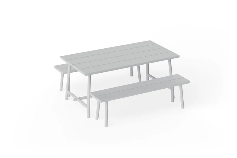 Banc d'extérieur en aluminium gris clair 160x40x46,5cm Fred's - Fatboy