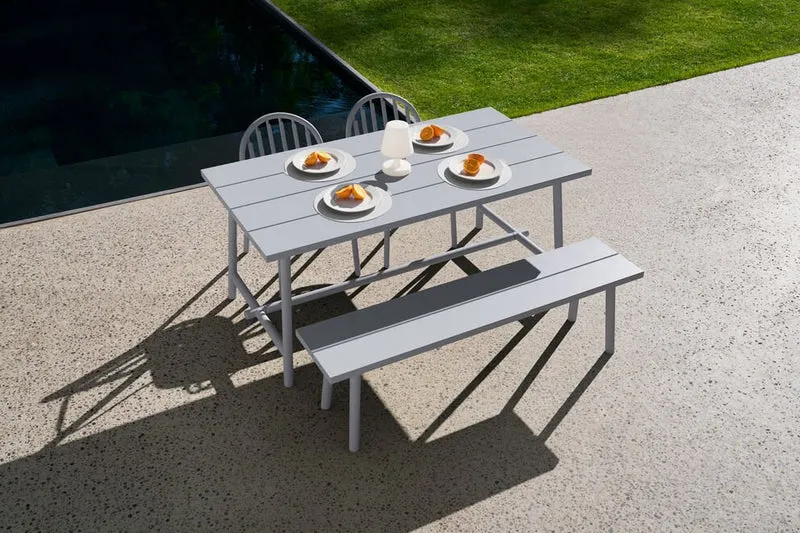Banc d'extérieur en aluminium gris clair 160x40x46,5cm Fred's - Fatboy