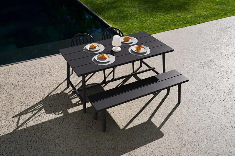Banc d'extérieur en aluminium noir 160x40x46,5cm Fred's - Fatboy