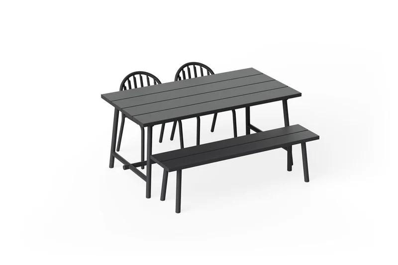 Banc d'extérieur en aluminium noir 160x40x46,5cm Fred's - Fatboy