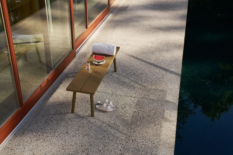 Banc d'extérieur en aluminium marron 160x40x46,5cm Fred's - Fatboy