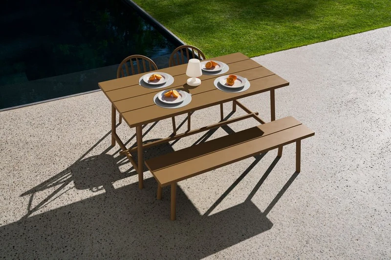 Banc d'extérieur en aluminium marron 160x40x46,5cm Fred's - Fatboy