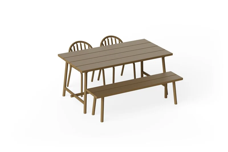 Banc d'extérieur en aluminium marron 160x40x46,5cm Fred's - Fatboy