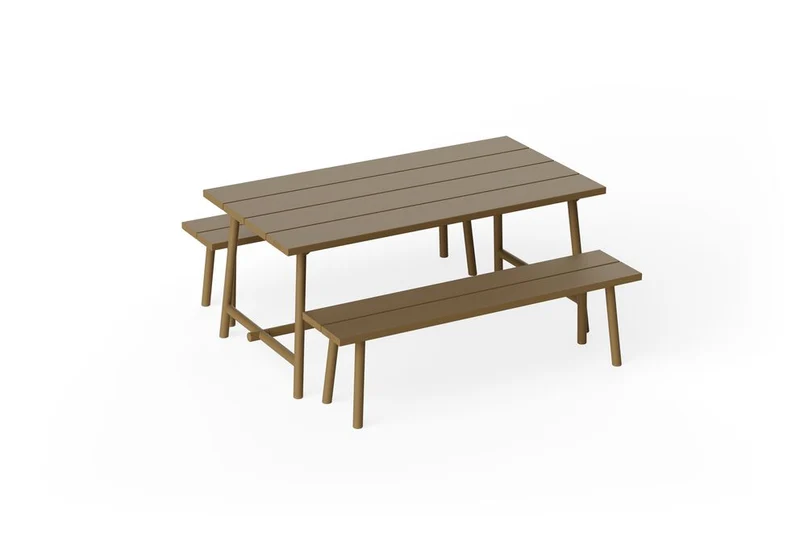 Banc d'extérieur en aluminium marron 160x40x46,5cm Fred's - Fatboy