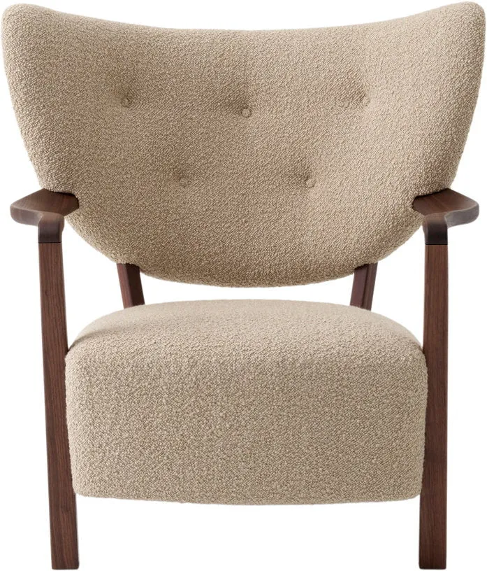 Fauteuil lounge en noyer huilé et laine beige 85 x 85 x 84 cm Wulff ATD2 - &tradition