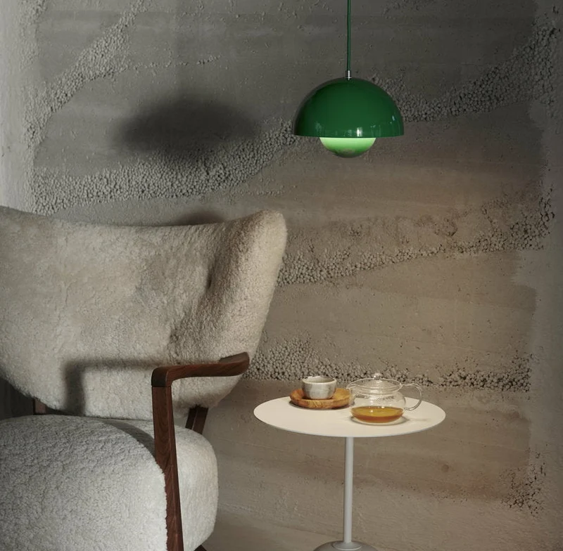 Fauteuil lounge en noyer huilé et laine beige 85 x 85 x 84 cm Wulff ATD2 - &tradition