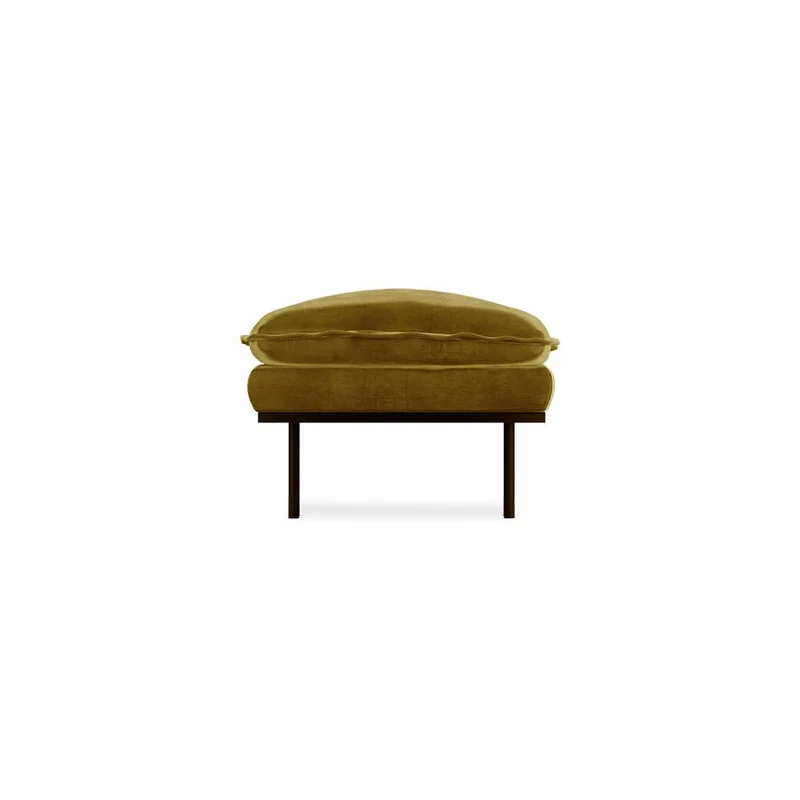 Pouf en velours vert olive Rétro - HKLIVING