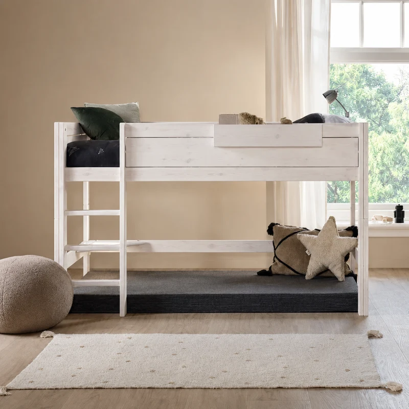 Lifetime Kidsrooms Hochbett 128 cm mit Leiter - Original Whitewash