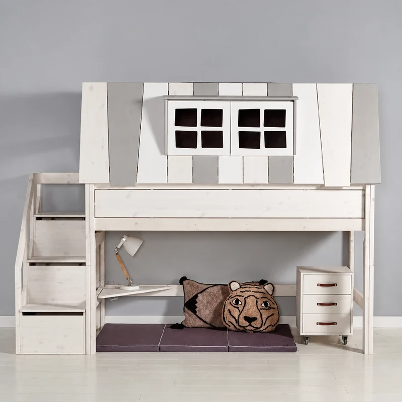 Lifetime Kidsrooms Hochbett mit Treppe 128 cm - My Hangout Whitewash